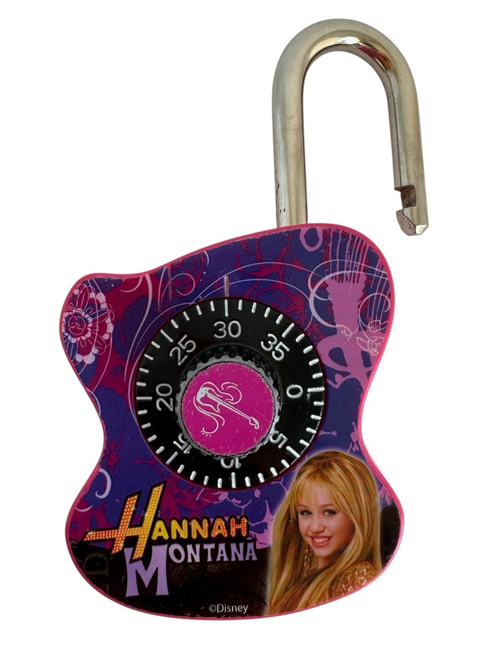 Hannah Montana Guitar Shaped Lock Pink Padlock Locker Girls Gift Early 2000s